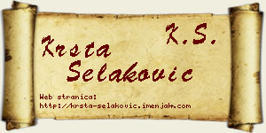 Krsta Selaković vizit kartica